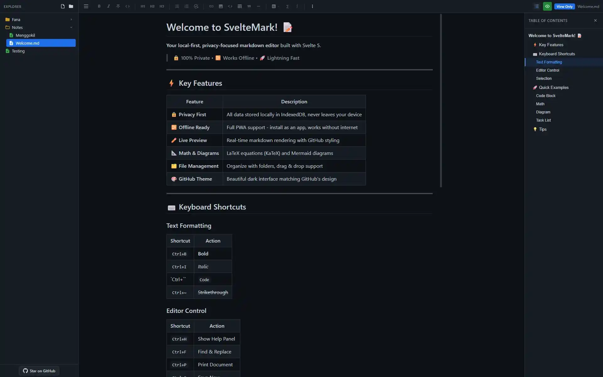 SvelteMark Preview Mode